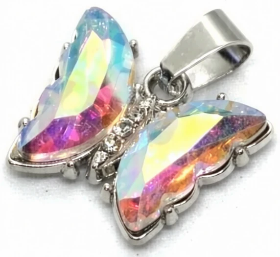 Dije de Acero Quirurgico mariposa cubic tornasol 22mm